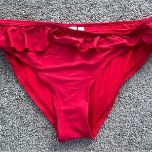 LC Lauren Conrad Vibrant Red Bikini Bottom, Women’s Size Medium